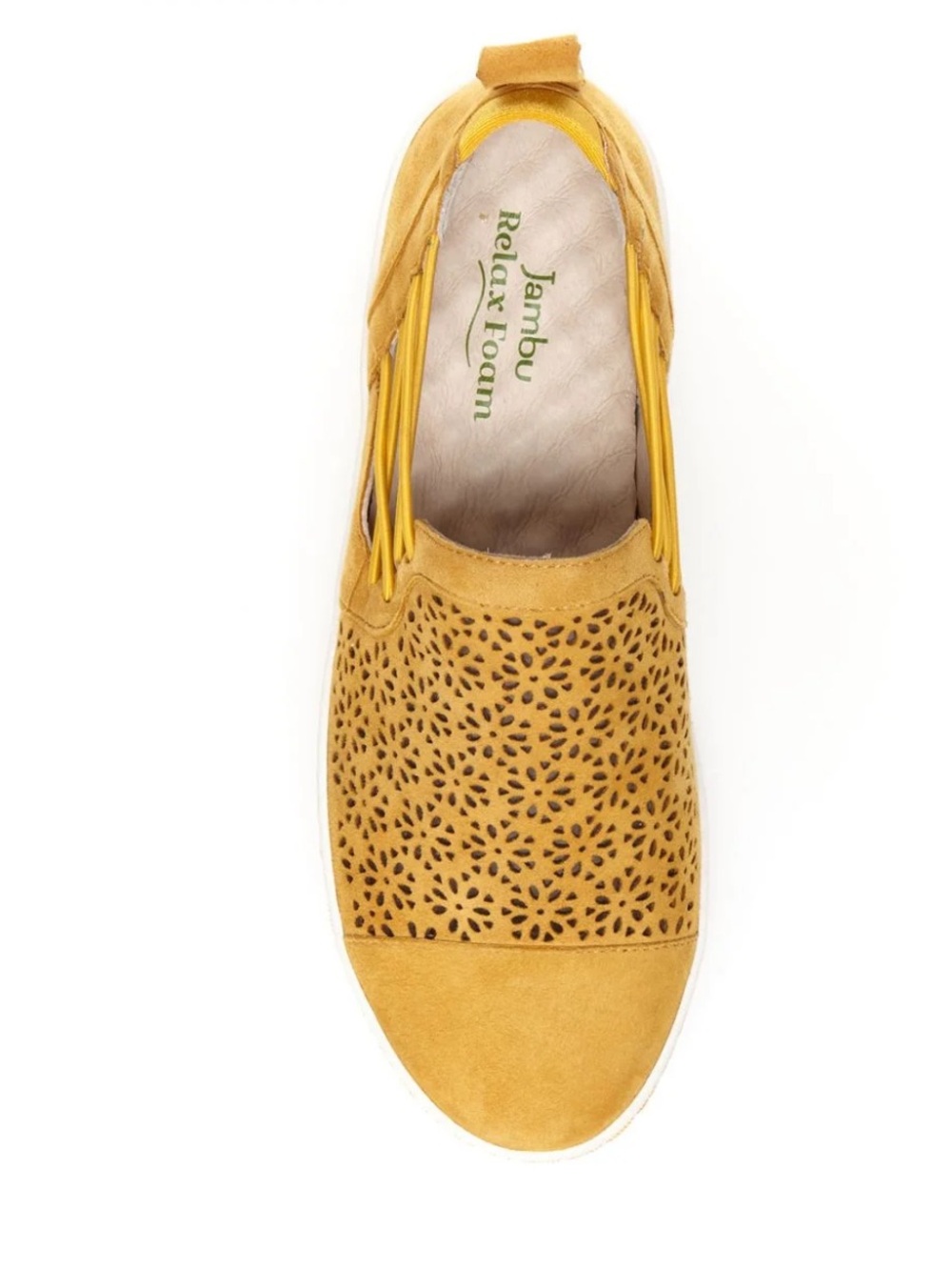 Jambu Mustard Yellow Laser-Cut Slip-On Loafer - Picture 5 of 10